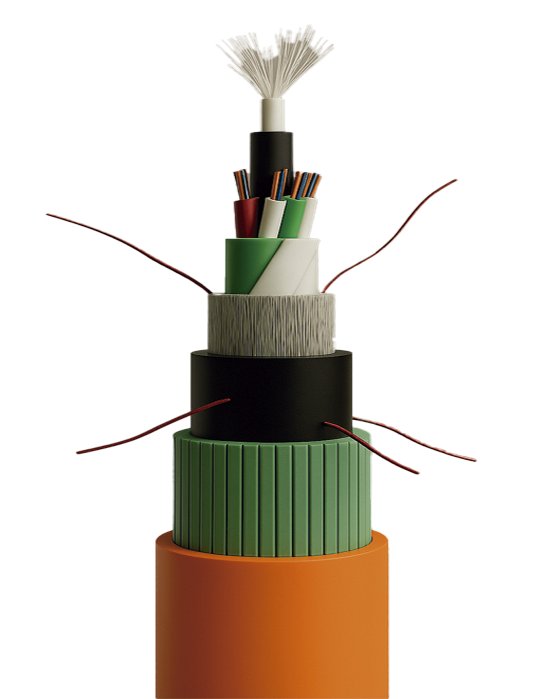 Estructura de cable técnico con soluciones textiles para aplicaciones de energía y telecomunicaciones