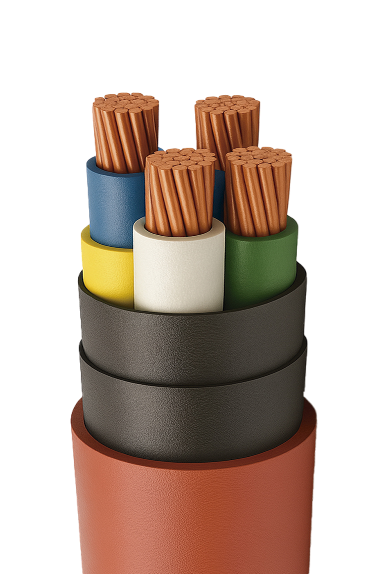 Cable structure with non-conductive and semi-conductive non-woven and woven binding tapes